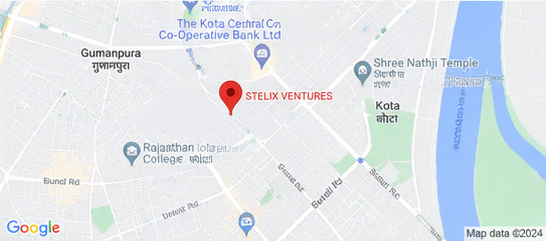 Map showing STELIX VENTURES at Shop No. 185, Shopping Center, Gumanpura, Kota
